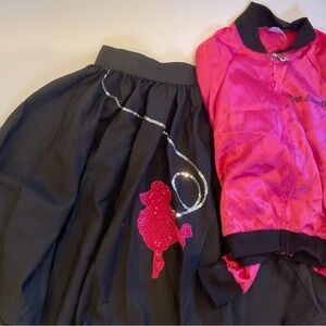 Halloween costume women’s small 50’s style jacket and poodle skirt.